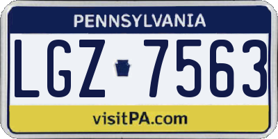 PA license plate LGZ7563