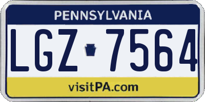 PA license plate LGZ7564