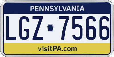 PA license plate LGZ7566