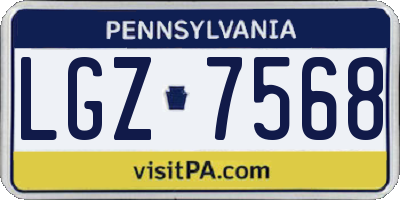 PA license plate LGZ7568