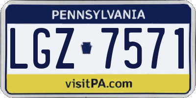 PA license plate LGZ7571