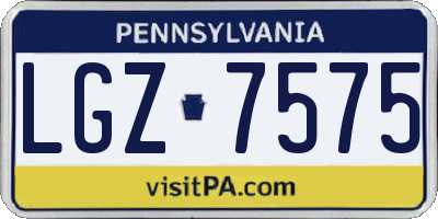 PA license plate LGZ7575
