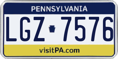 PA license plate LGZ7576