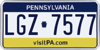 PA license plate LGZ7577