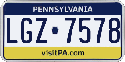PA license plate LGZ7578