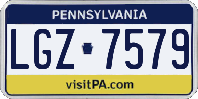 PA license plate LGZ7579