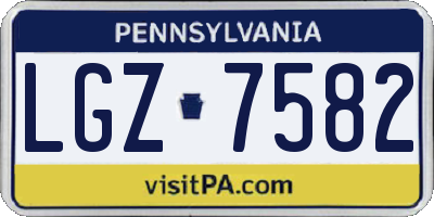 PA license plate LGZ7582