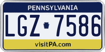 PA license plate LGZ7586