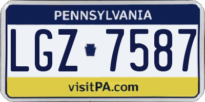 PA license plate LGZ7587