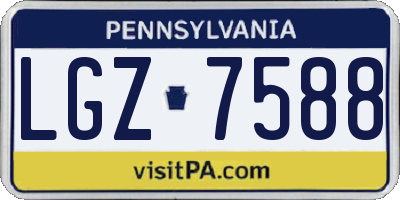 PA license plate LGZ7588
