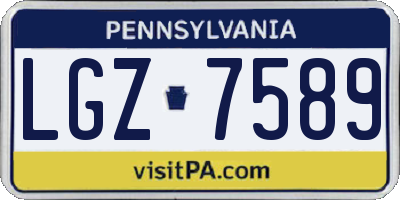 PA license plate LGZ7589