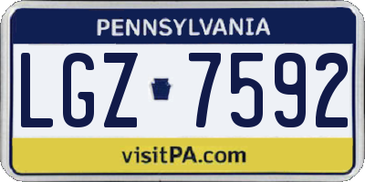 PA license plate LGZ7592