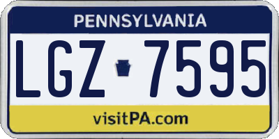 PA license plate LGZ7595