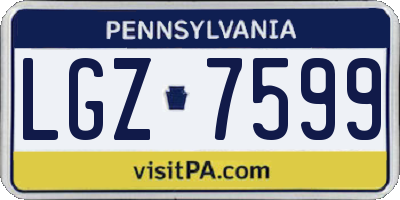 PA license plate LGZ7599