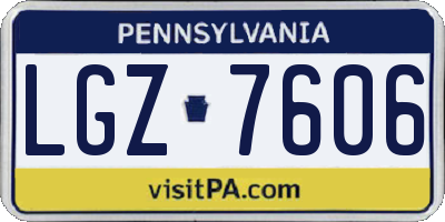 PA license plate LGZ7606
