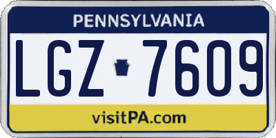 PA license plate LGZ7609