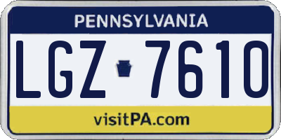 PA license plate LGZ7610