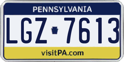 PA license plate LGZ7613