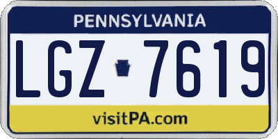 PA license plate LGZ7619