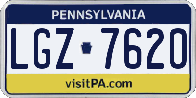 PA license plate LGZ7620