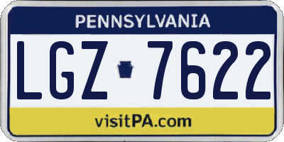 PA license plate LGZ7622