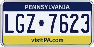 PA license plate LGZ7623