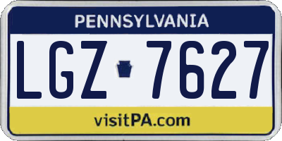 PA license plate LGZ7627