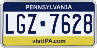 PA license plate LGZ7628