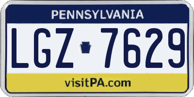 PA license plate LGZ7629