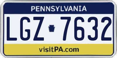 PA license plate LGZ7632