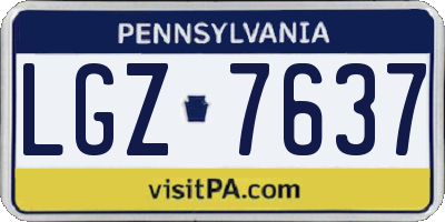 PA license plate LGZ7637