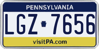 PA license plate LGZ7656