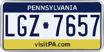PA license plate LGZ7657