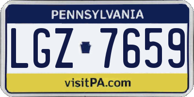 PA license plate LGZ7659