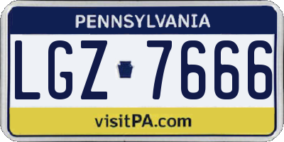 PA license plate LGZ7666
