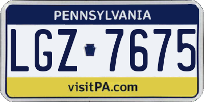 PA license plate LGZ7675