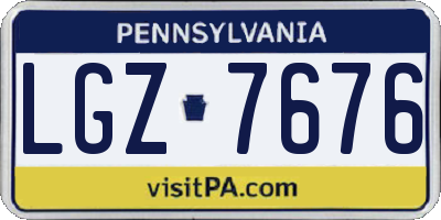 PA license plate LGZ7676