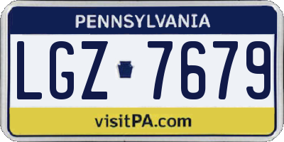 PA license plate LGZ7679