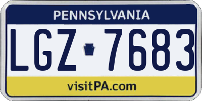 PA license plate LGZ7683