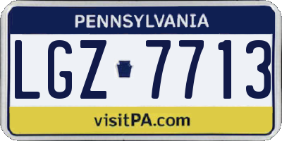 PA license plate LGZ7713