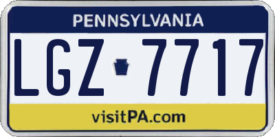 PA license plate LGZ7717