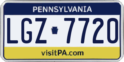 PA license plate LGZ7720