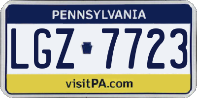 PA license plate LGZ7723