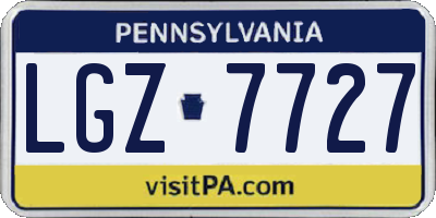 PA license plate LGZ7727