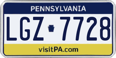 PA license plate LGZ7728