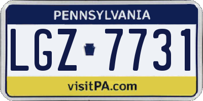 PA license plate LGZ7731