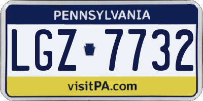 PA license plate LGZ7732