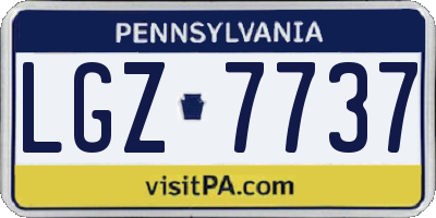 PA license plate LGZ7737
