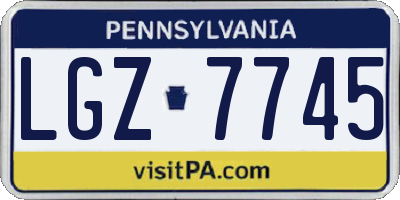 PA license plate LGZ7745