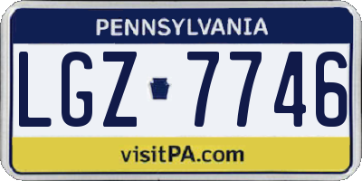 PA license plate LGZ7746